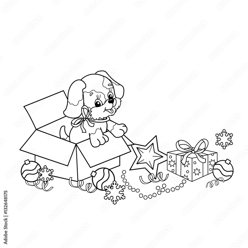 dog christmas coloring