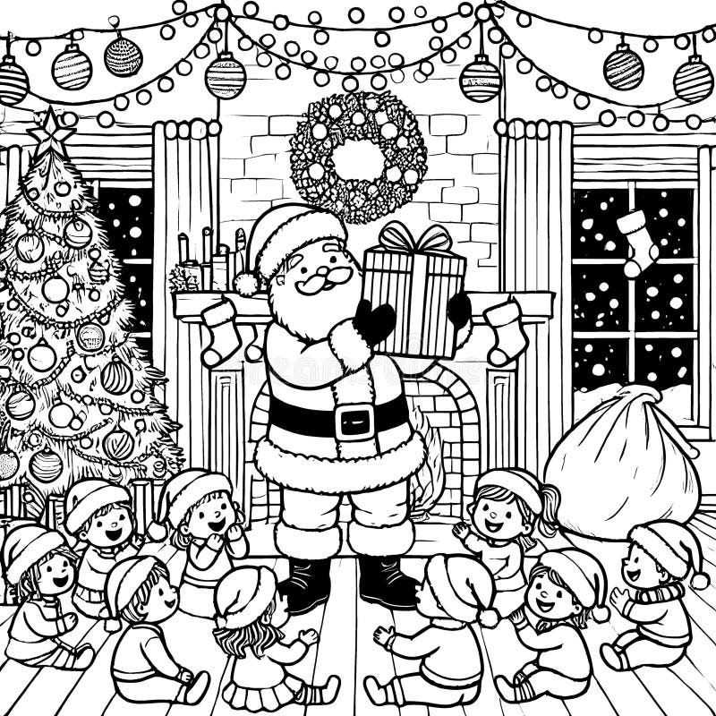santa printable coloring pages