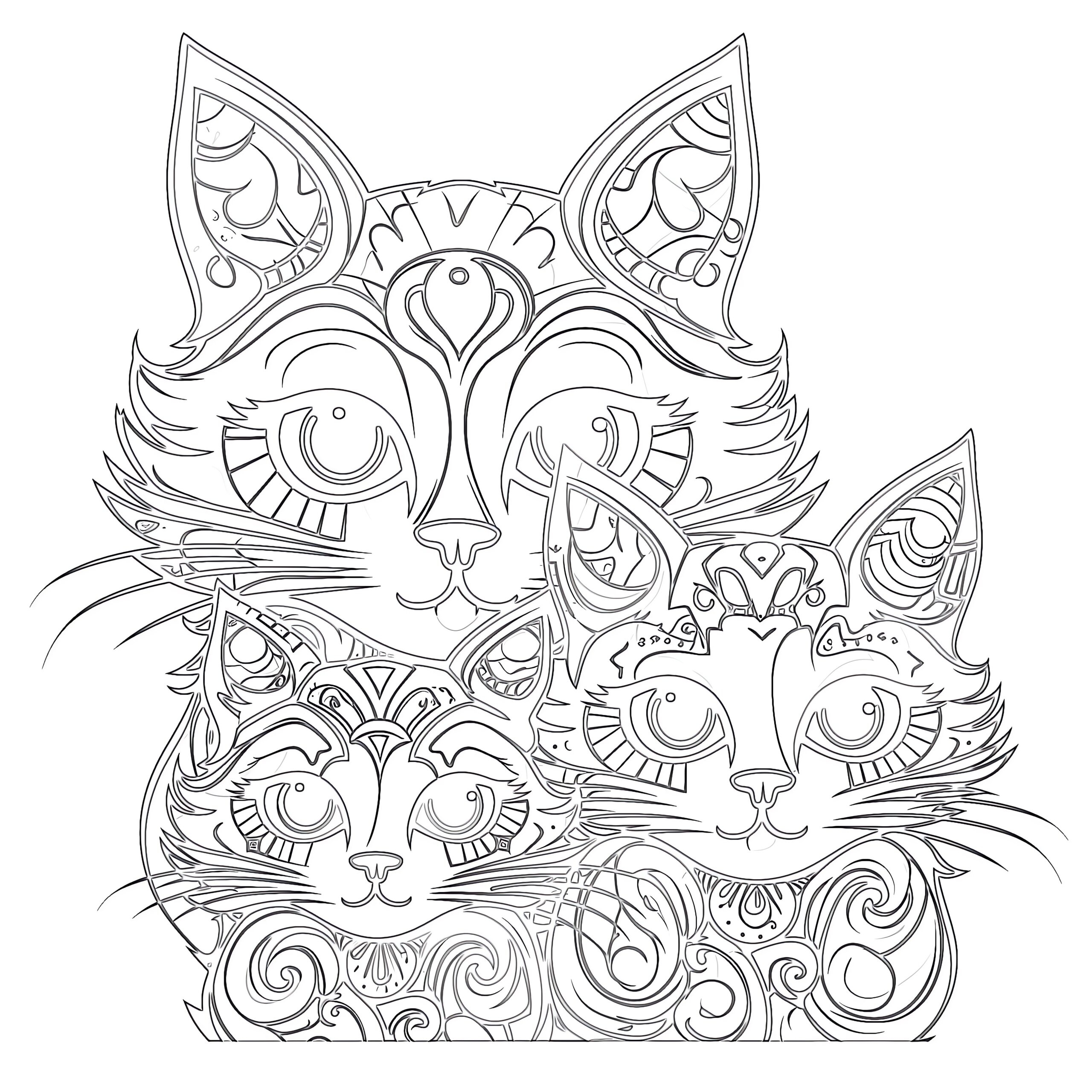 Coloring Pages With Cats Coloring Pages Mimi Panda