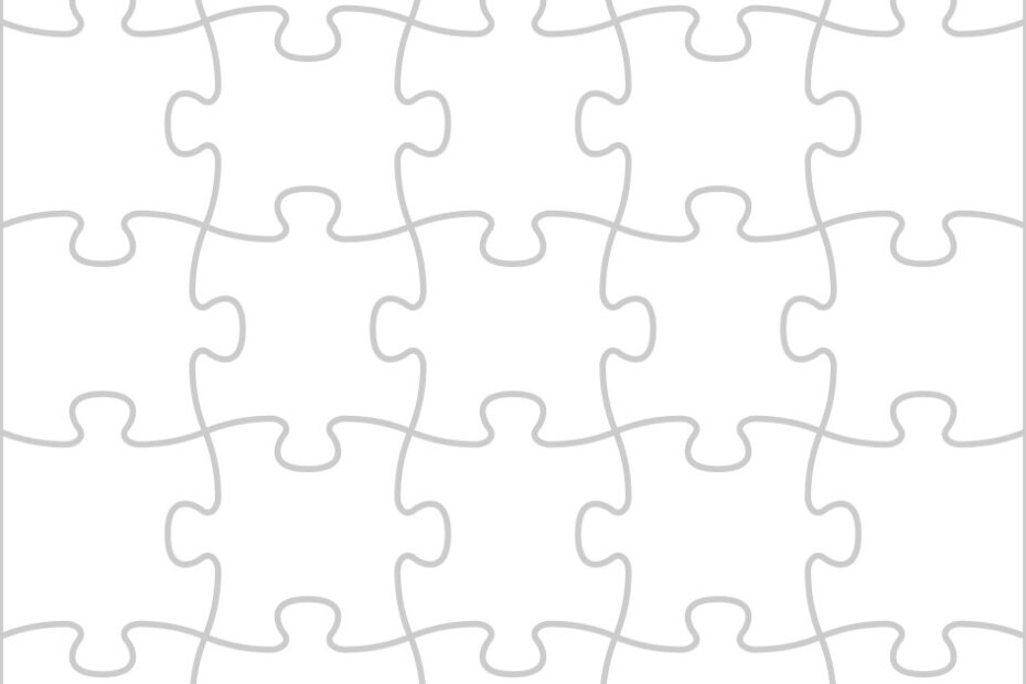 Complete Puzzle Jigsaw Template 25 Pieces Vector Image