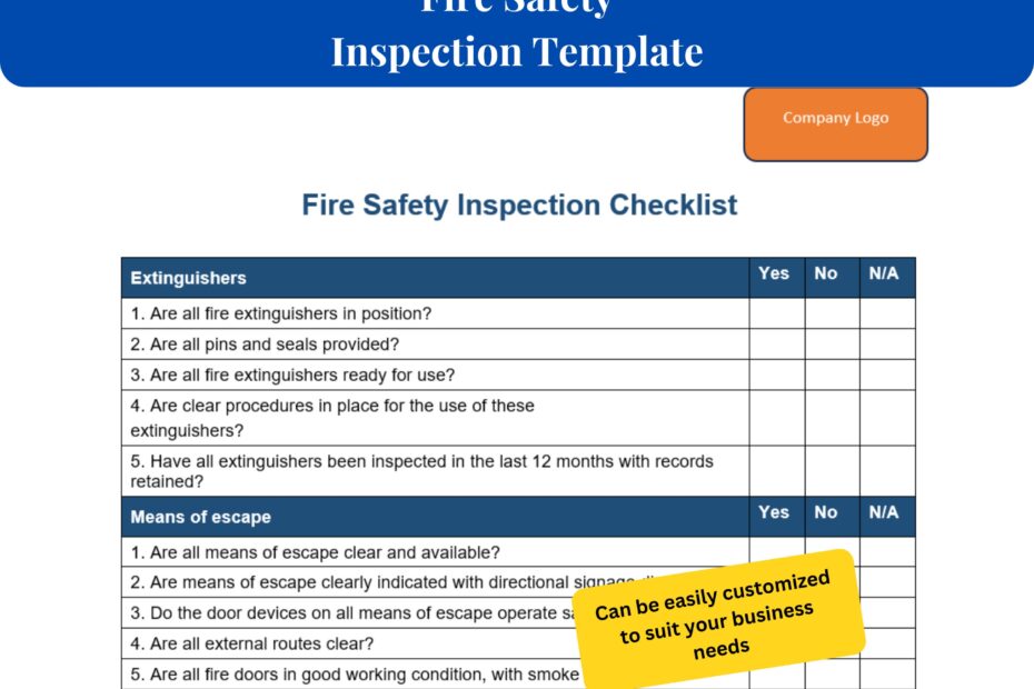 Comprehensive Fire Safety Inspection Template Word Fire Safety