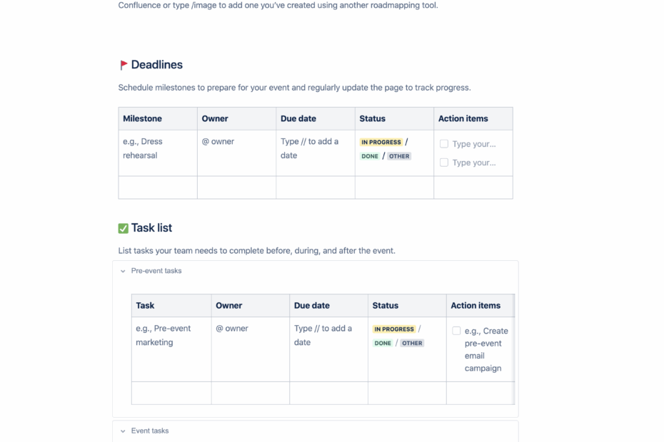 Confluence Templates Atlassian