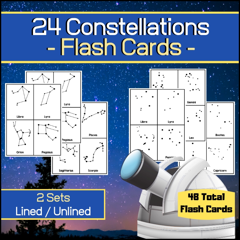 constellations flashcards printable free