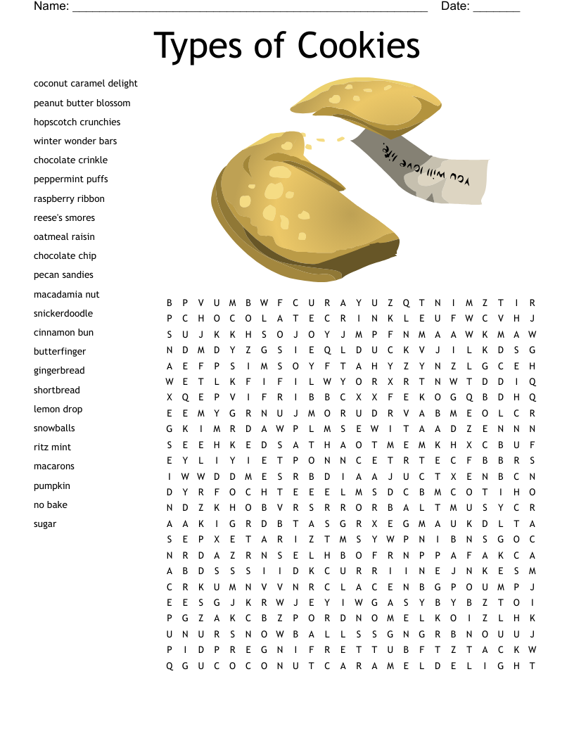 Cookie Crossword WordMint