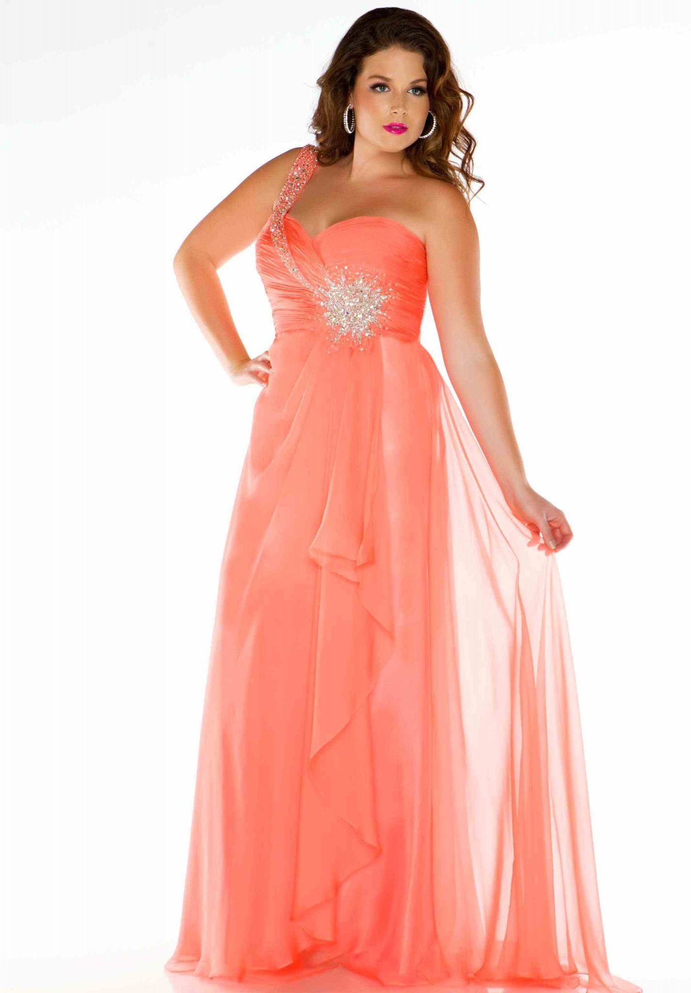 Coral Plus Size Dress For Wedding Lace Coral Large Wedding Guest Dress