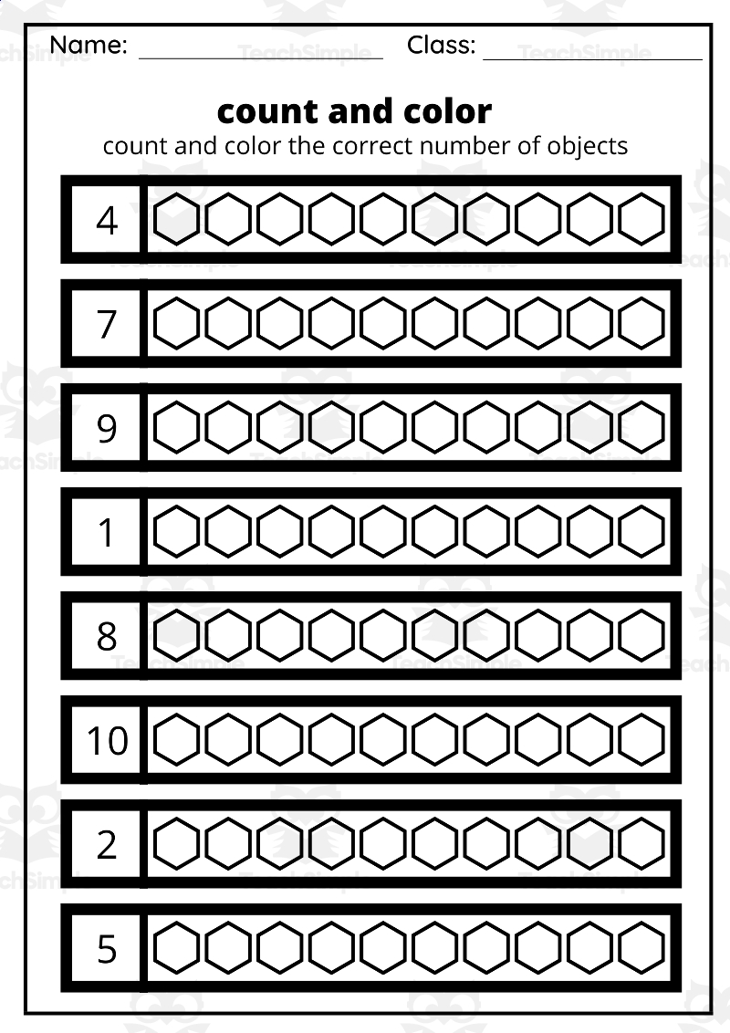 Count And Color Worksheets 1 10 Numbers Coloring Pages 1 10 