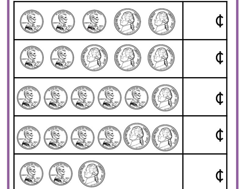 Counting Money Worksheets