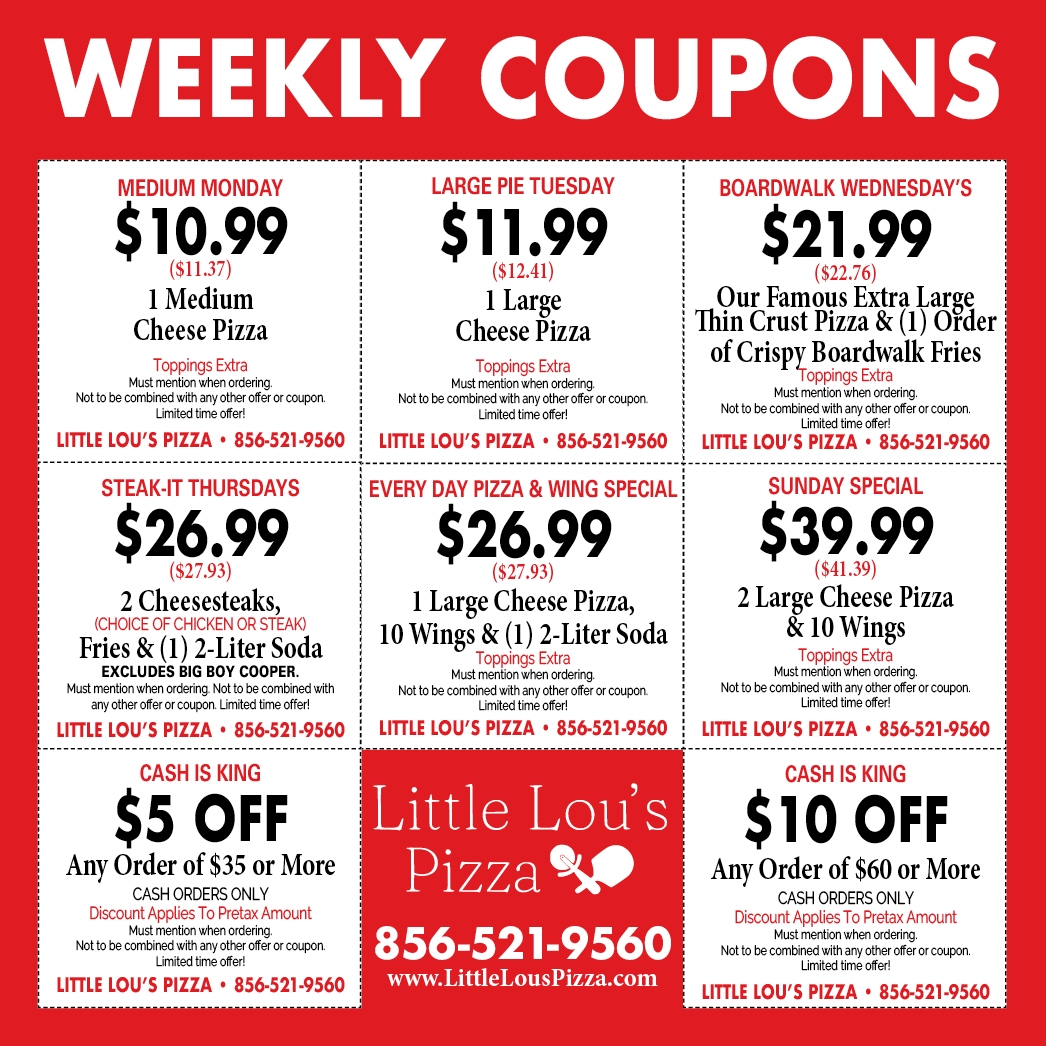 COUPONS Little Lou s Pizza