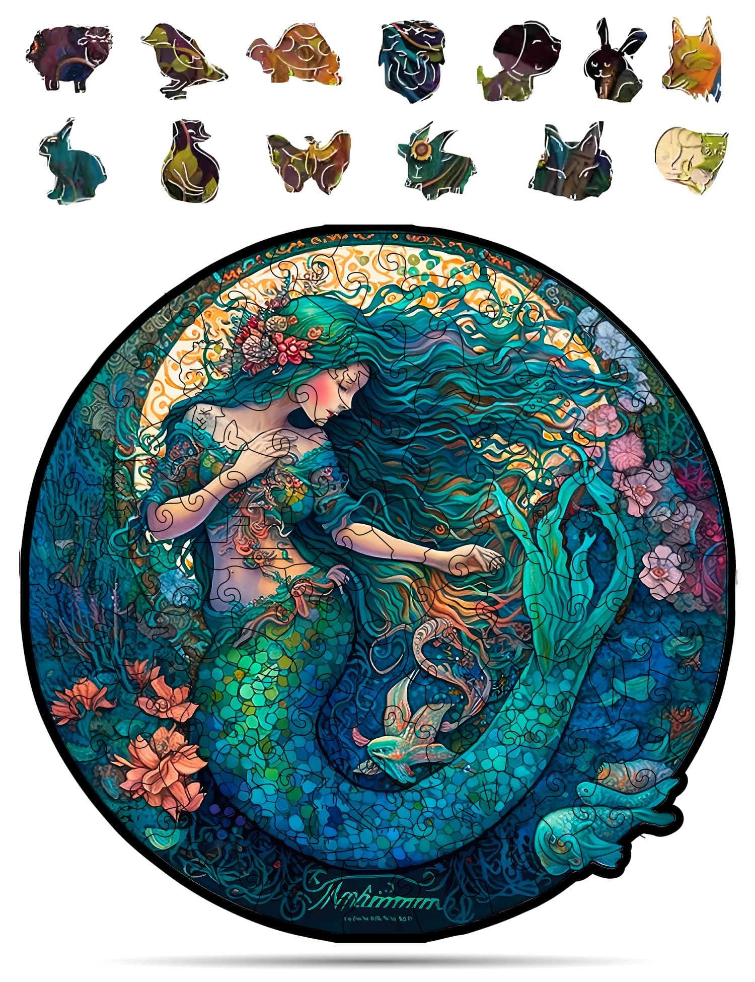 Crafthub Wooden Jigsaw Puzzles Mermaid Wooden Puzzles For Adults Age 13 Size 10 9 Inchx10 9 Inch Size A3
