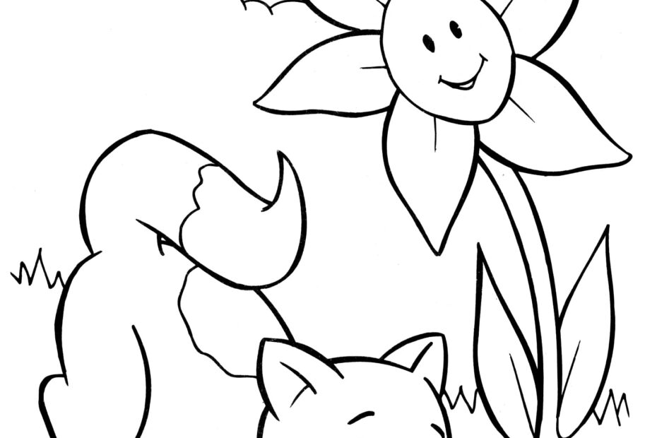 Crayola Cat And Flower Coloring Page Download Print Or Color Online For Free