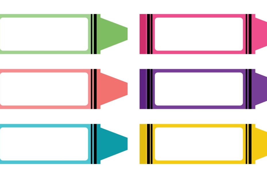 Crayon Name Tags Free Printable