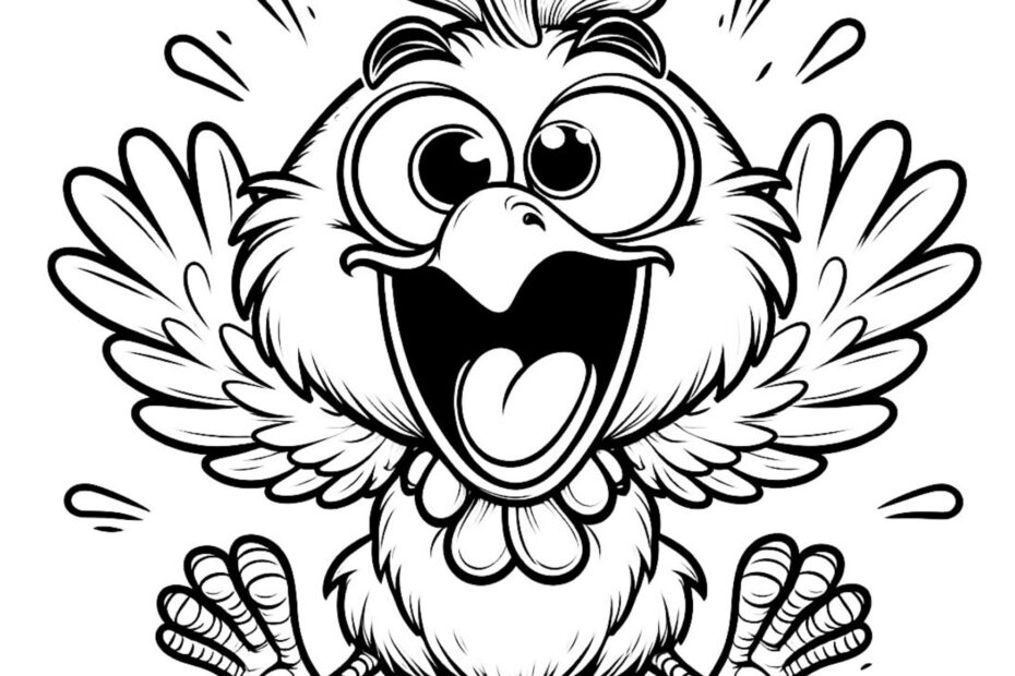 Crazy Chicken Funny Coloring Book Printable Coloring Book