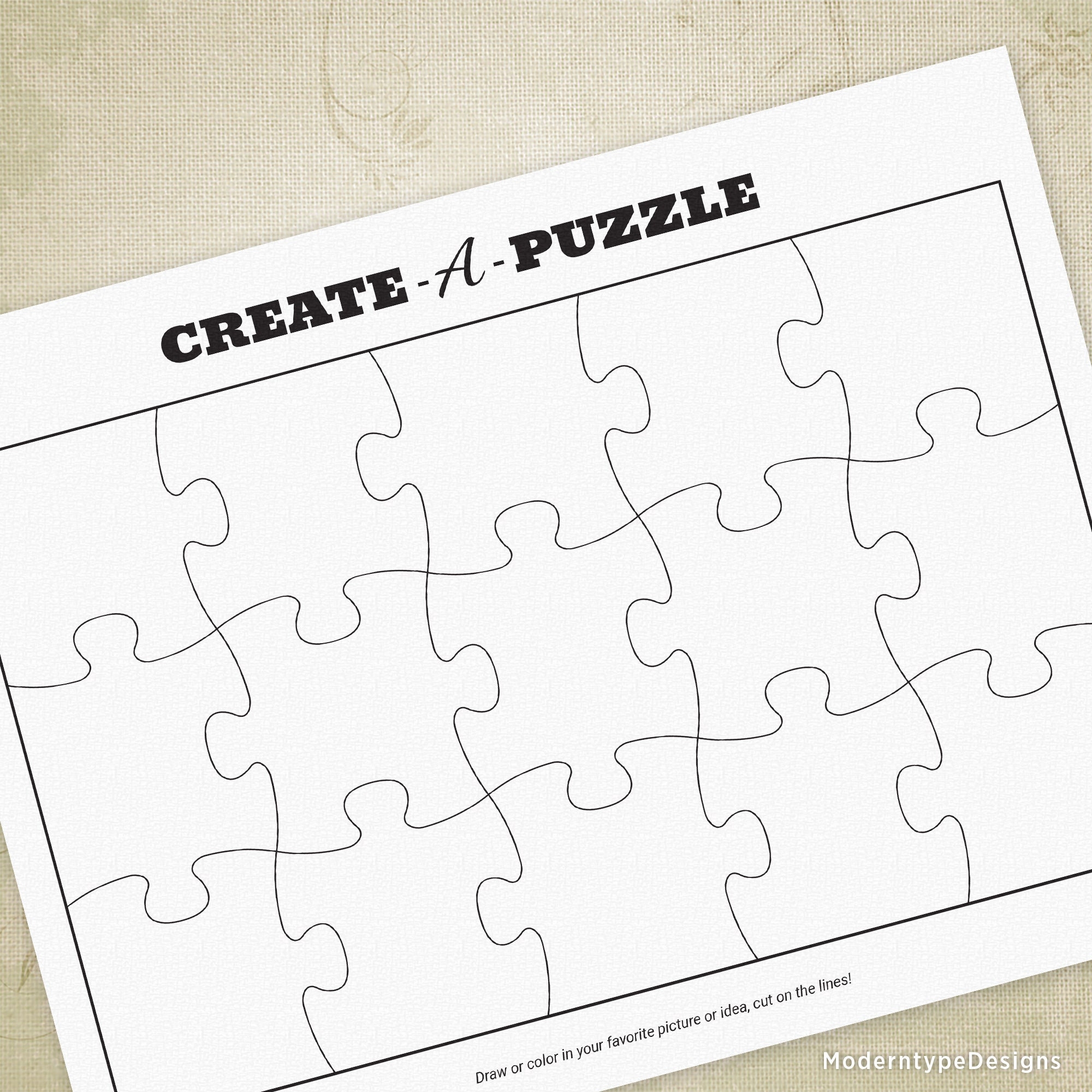 puzzle printable template
