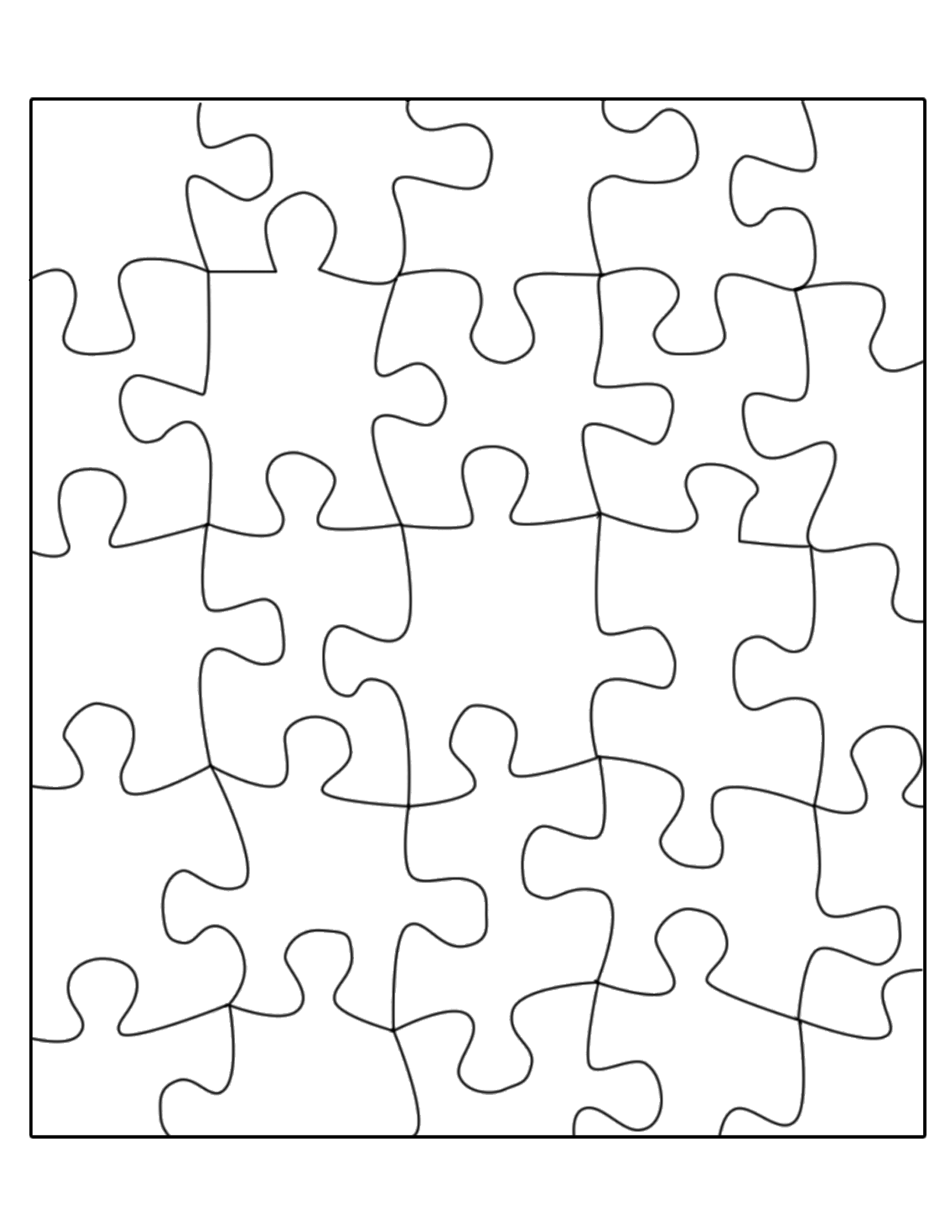 individual jigsaw puzzle pieces template