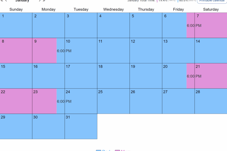Creating A Co Parenting Calendar Effective Schedules