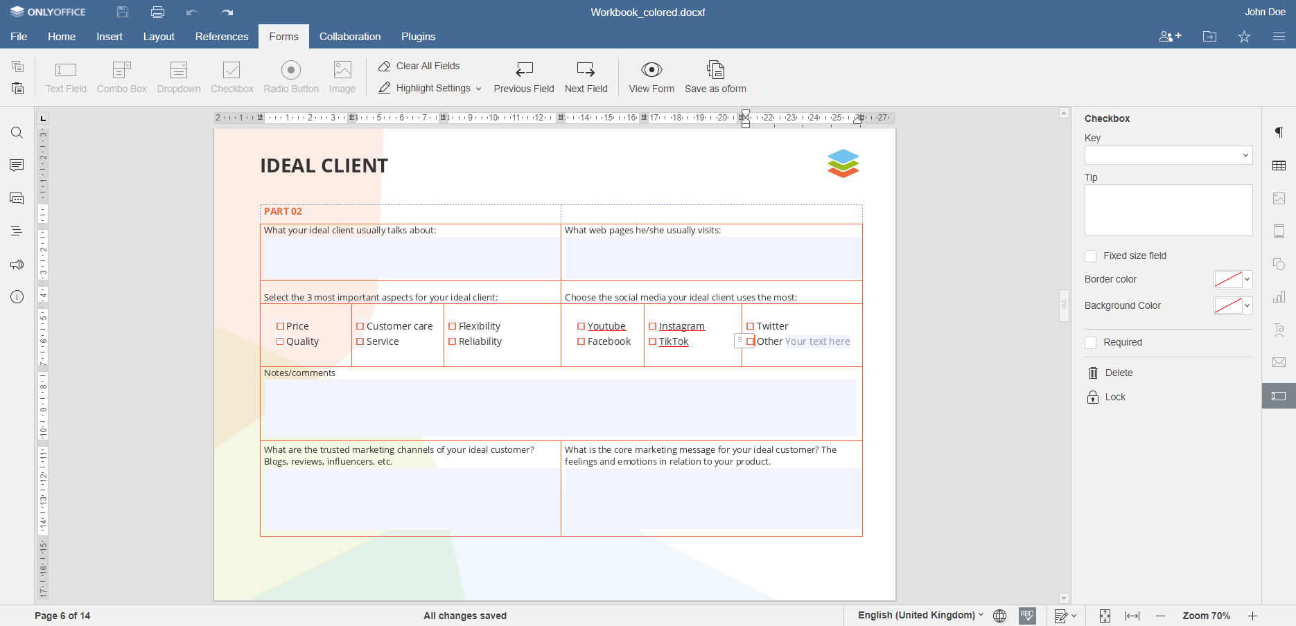 create a worksheet