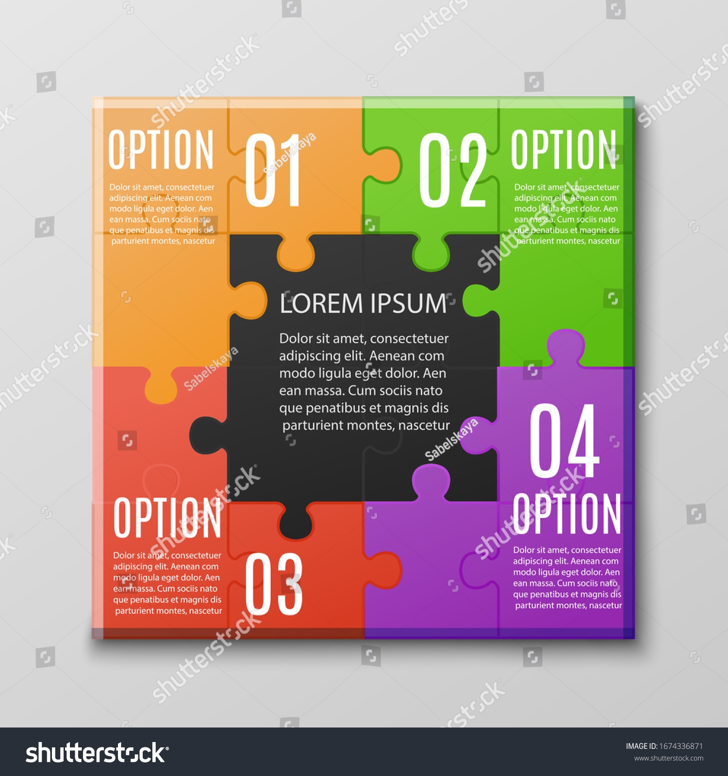 Creative Jigsaw Puzzle Poster Template Four Stock Vector Royalty Free 1674336871 Shutterstock