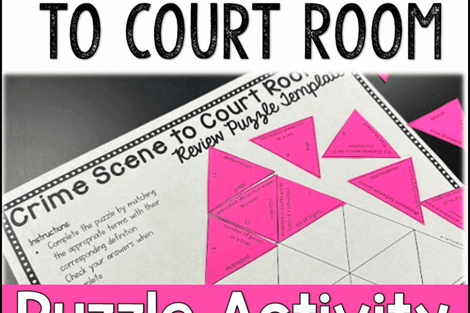 Crime Scene To Court Room Review Puzzle Activity Print U0026 Digital The Trendy Science Teacher