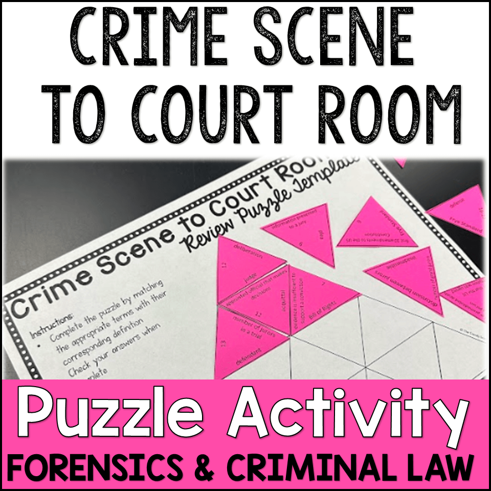 Crime Scene To Court Room Review Puzzle Activity Print U0026 Digital The Trendy Science Teacher