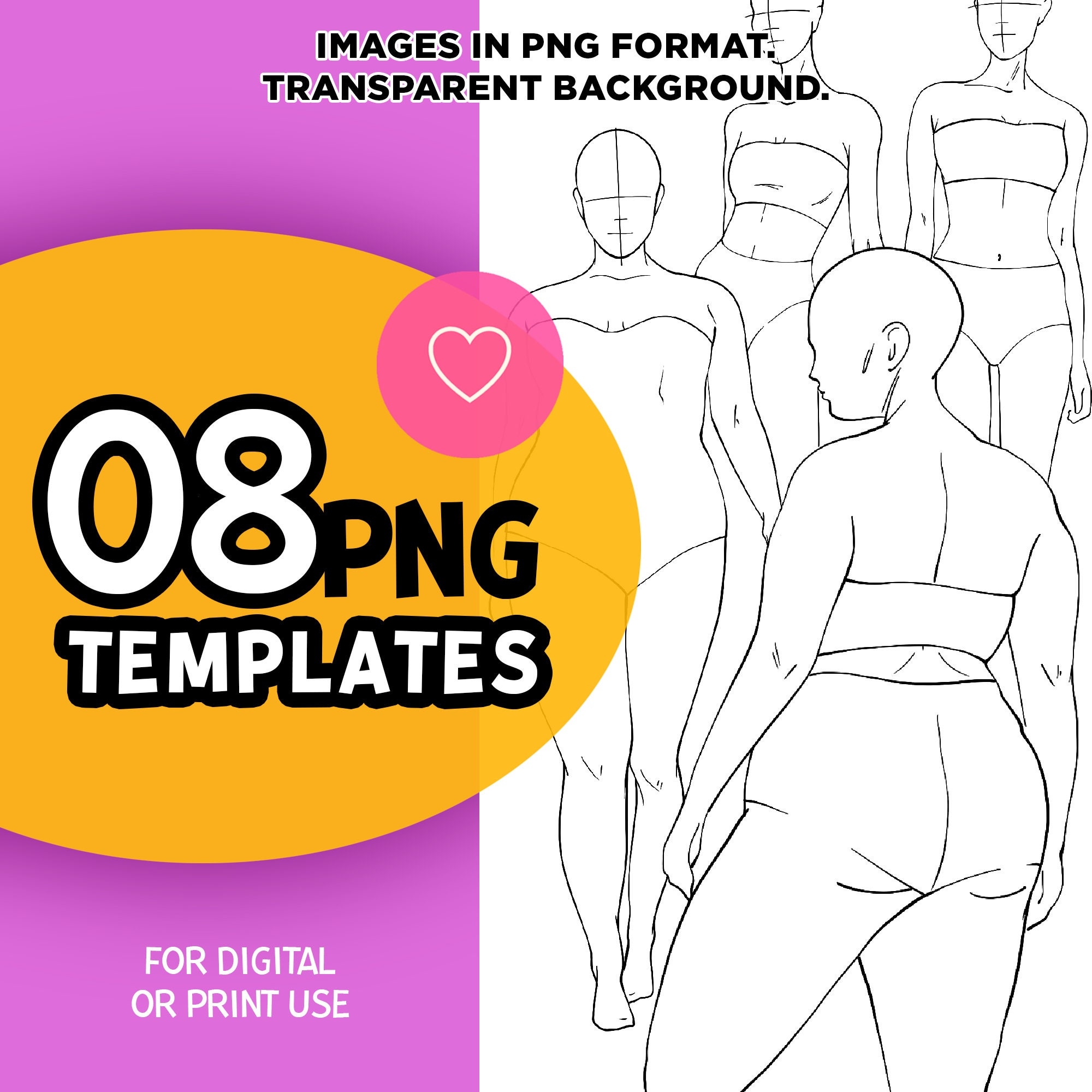 Croquis Template Female Fashion Figure Templates Fashion Design Body Template Drawing Template For Clothing Designers Sample Body Etsy UK