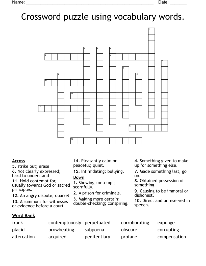 vocabulary puzzle piece template