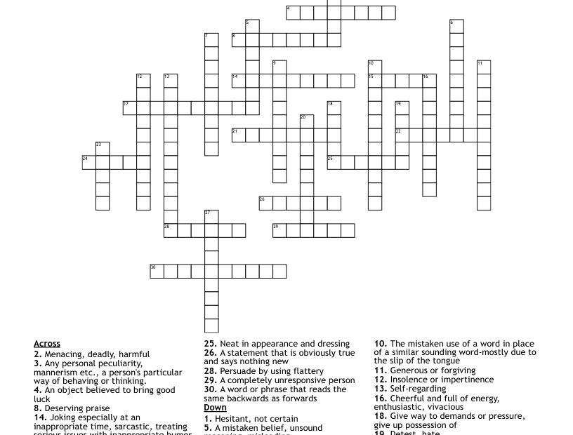 Crossword Puzzle Very Hard WordMint