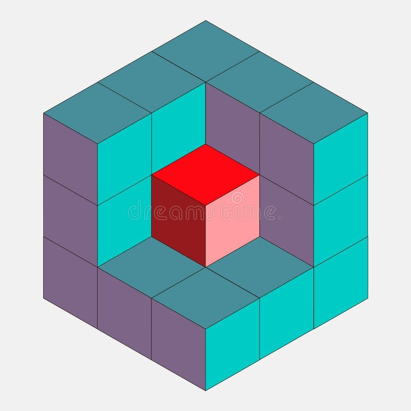 Cube In A Cut Stock Vector Illustration Of Center Figure 48930602