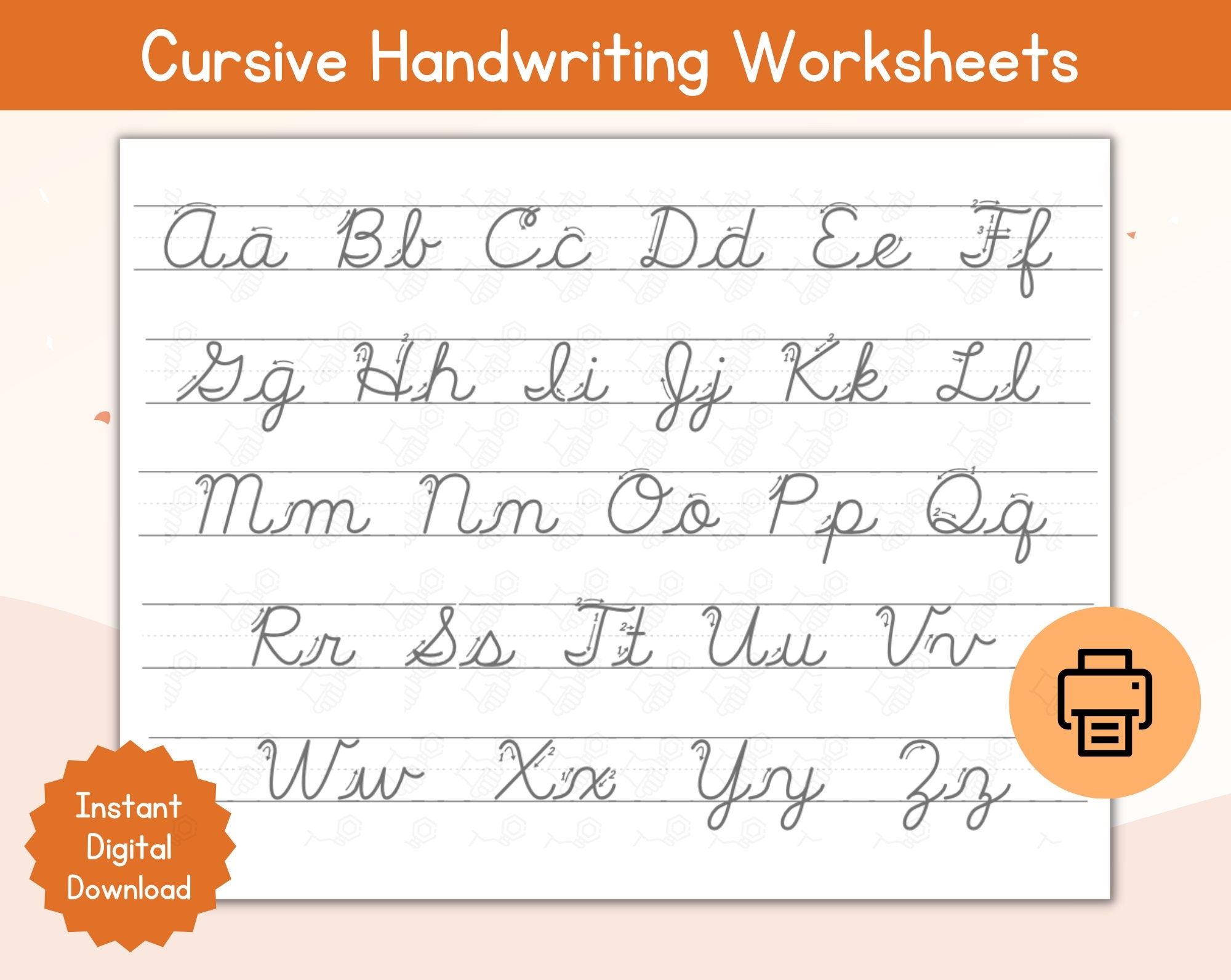 cursive script worksheets