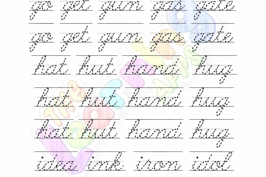 Cursive Handwriting Practice Worksheet Alphabets A z Your Home Worksheets Library