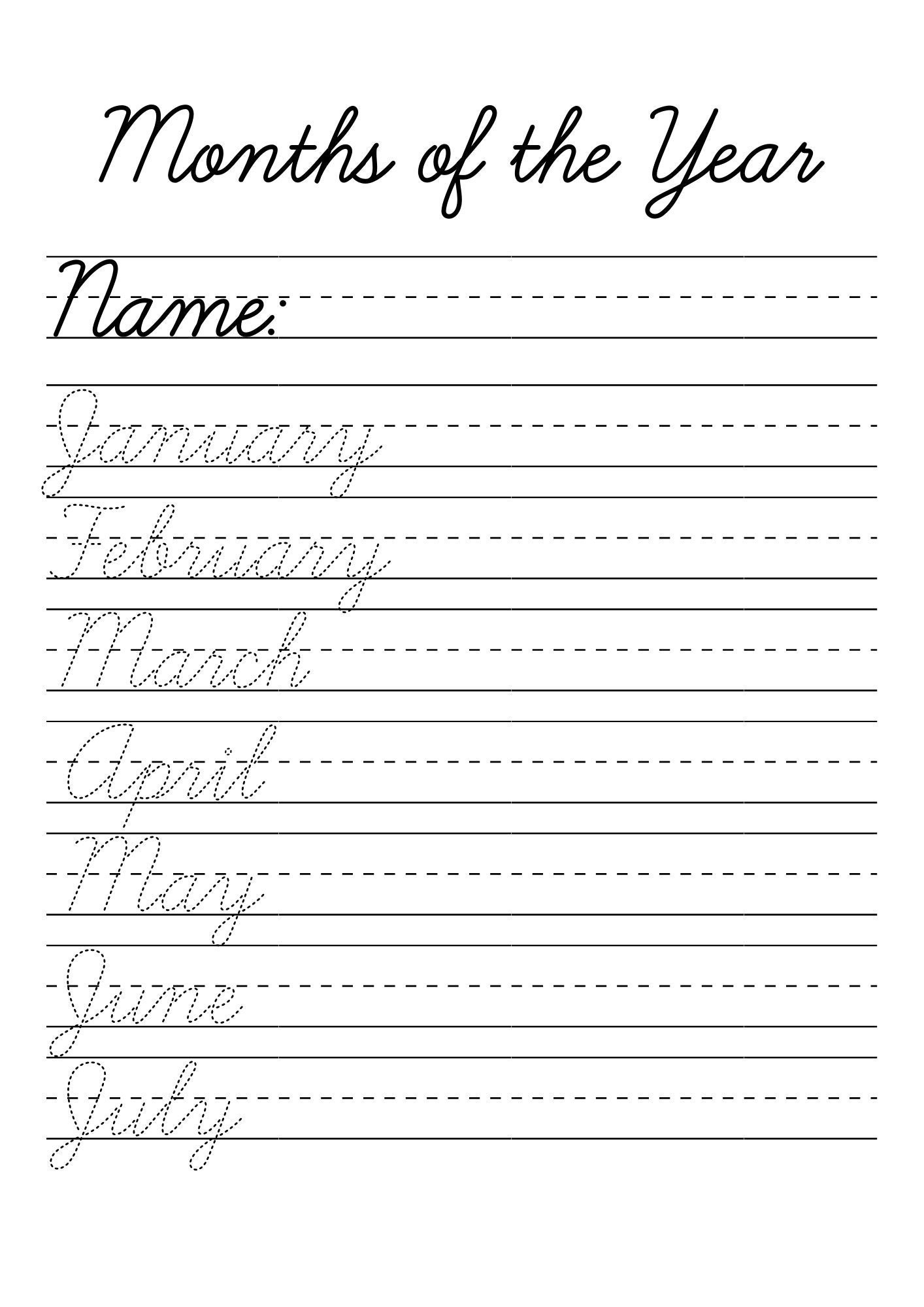 learn to write cursive worksheets