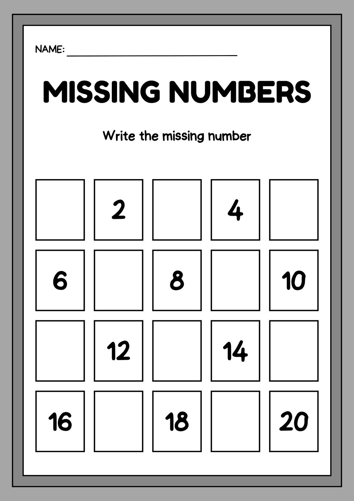 kindergarten worksheet
