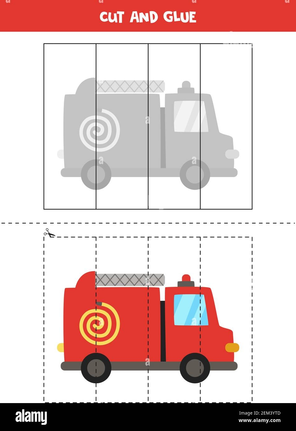 fire engine puzzle template
