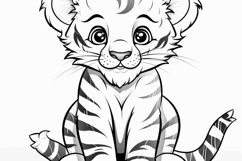 Cute Baby Tiger Coloring Pages Free U0026 Printable