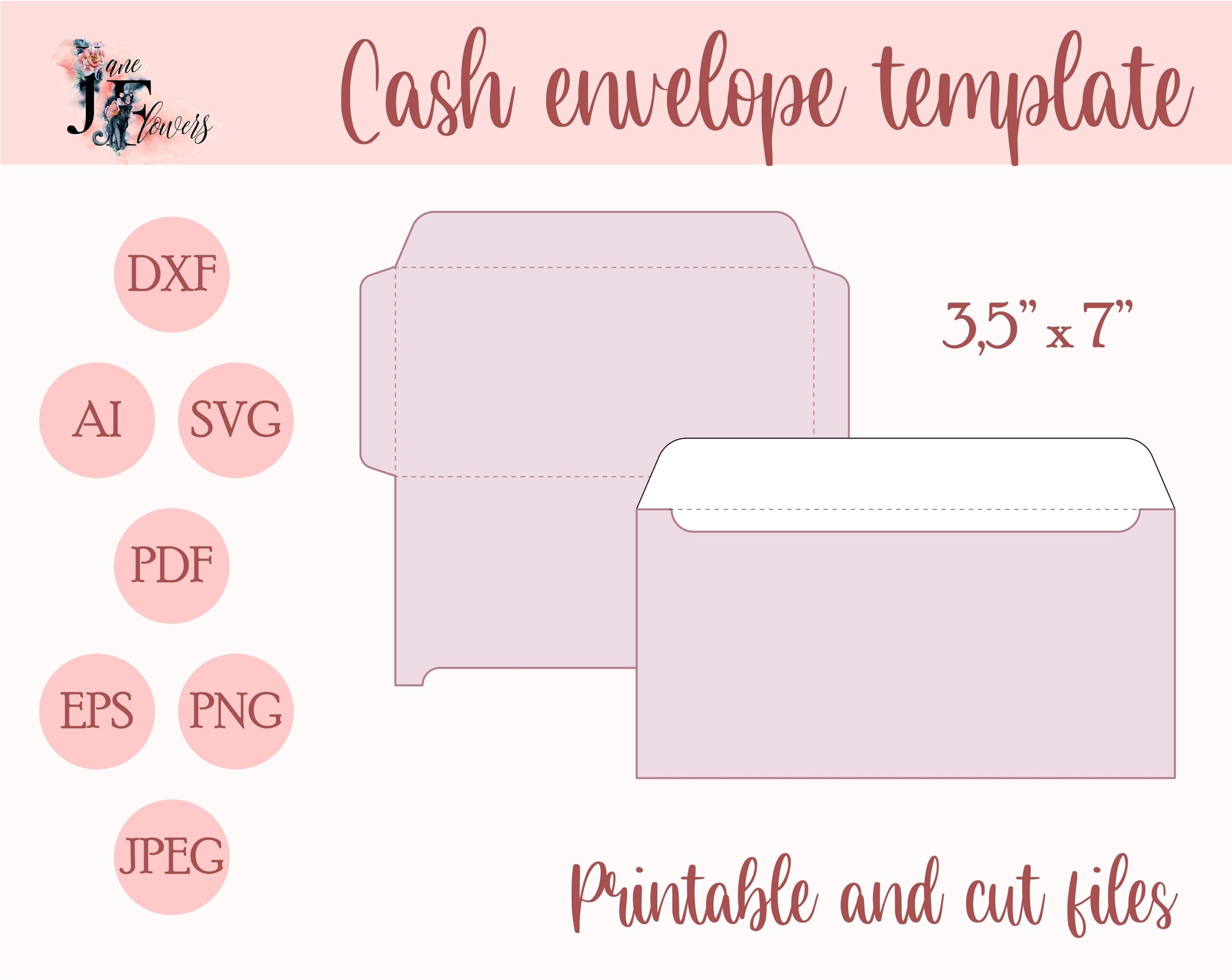 printable budget envelope template shabby chic