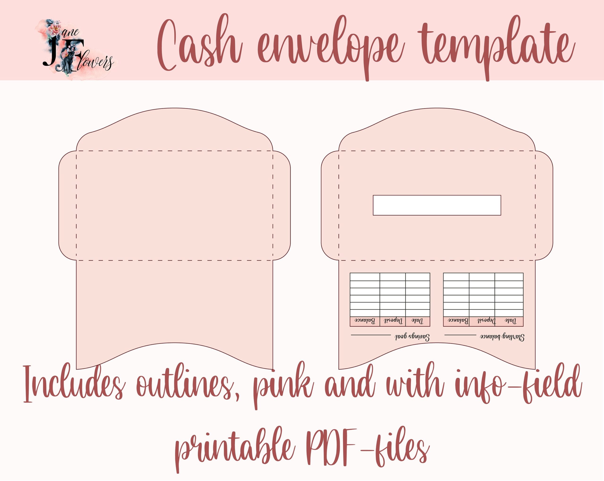 Cute Cash Envelope Template Svg Budget Envelopes Pattern SVG 