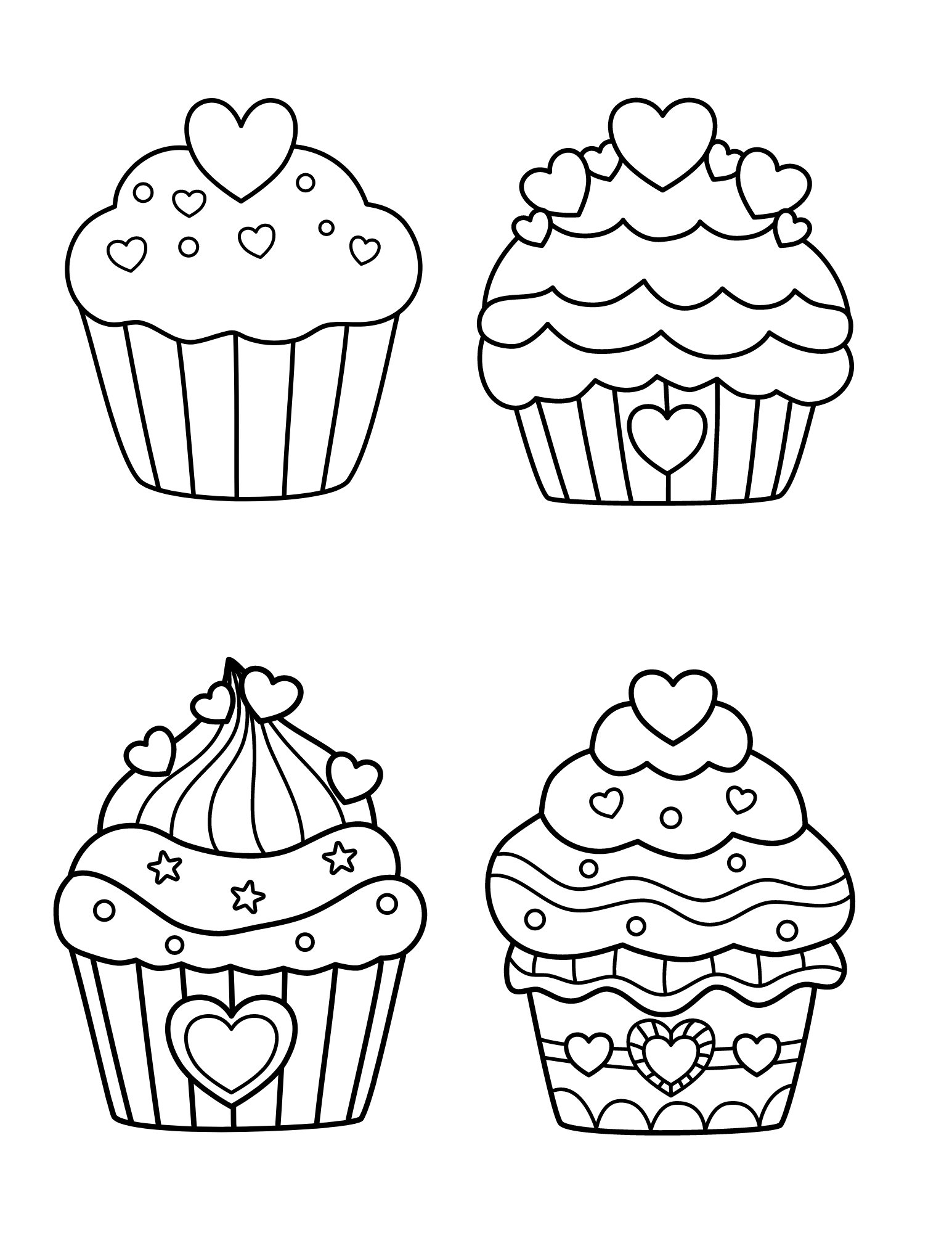 cupcake pictures to color