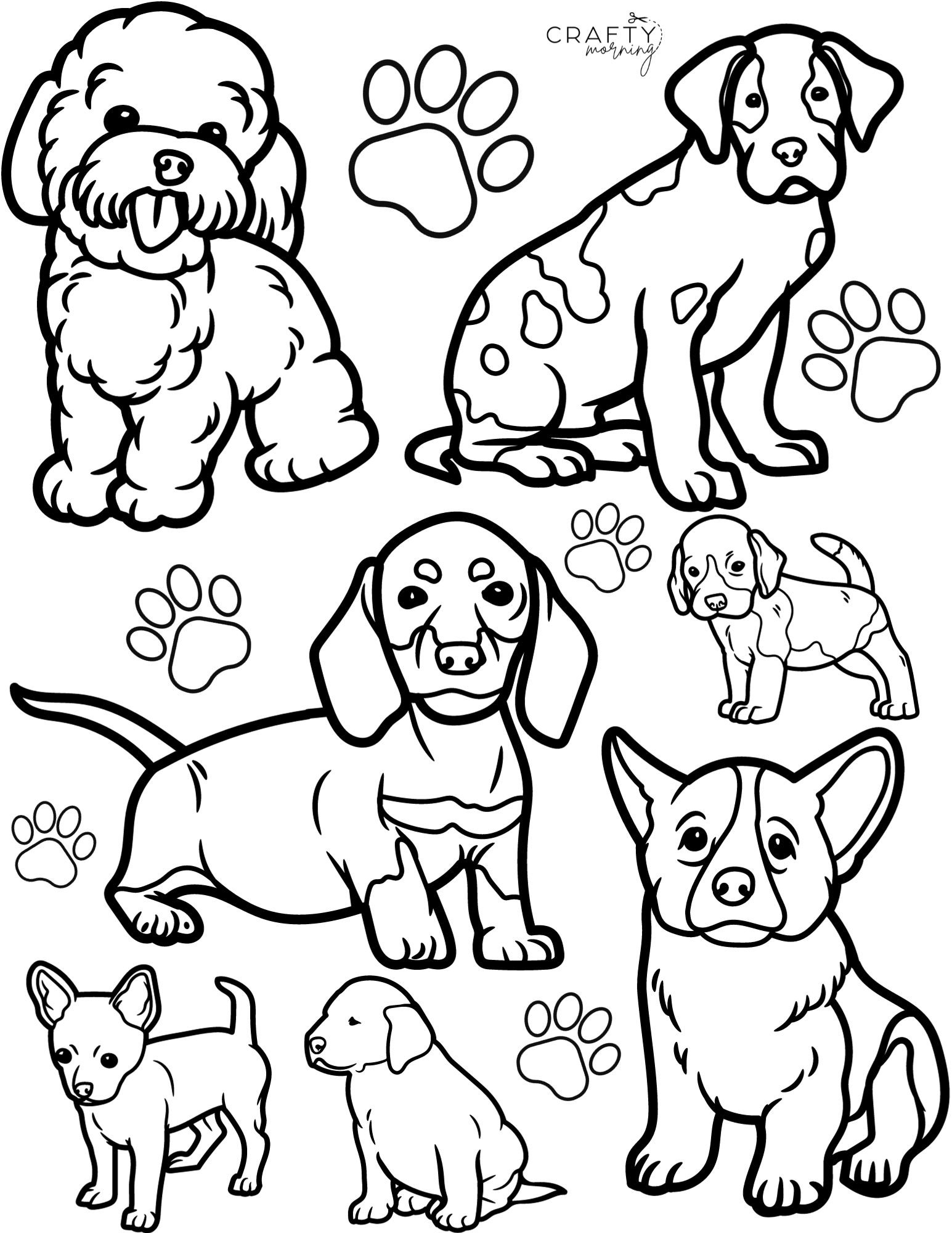 cute dog coloring page