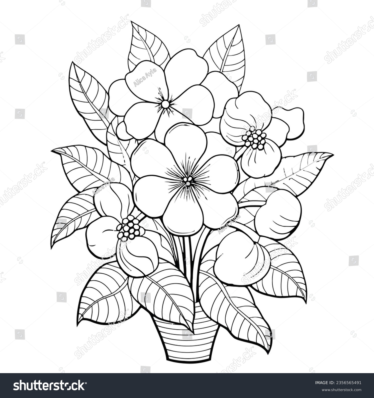 Cute Flower Coloring Book Page Kids Stock Vector Royalty Free 2356565491 Shutterstock