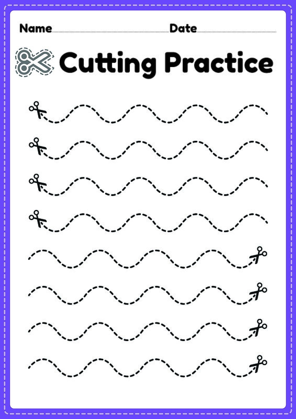 cutting practice worksheet