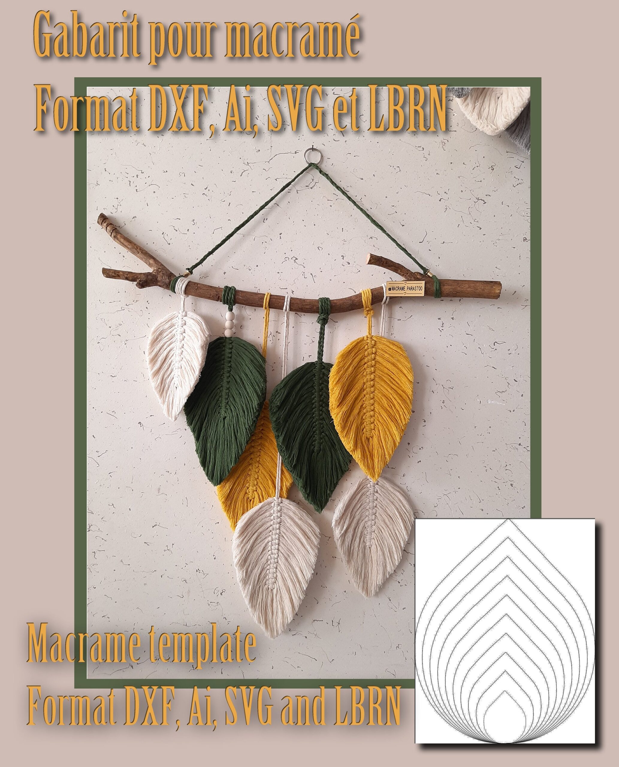 Cutting Template For Macram Leaf Etsy