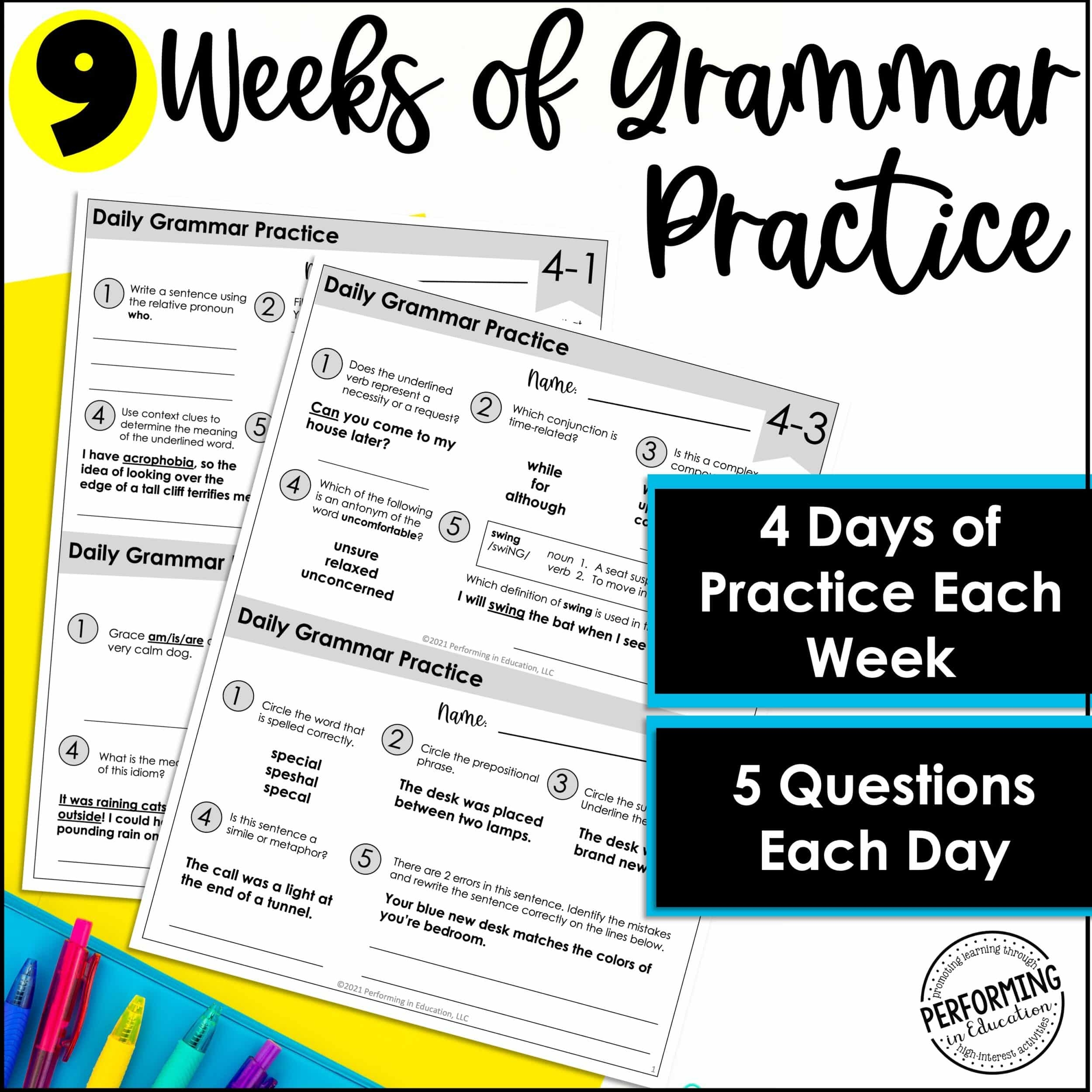 4th grade grammar worksheets