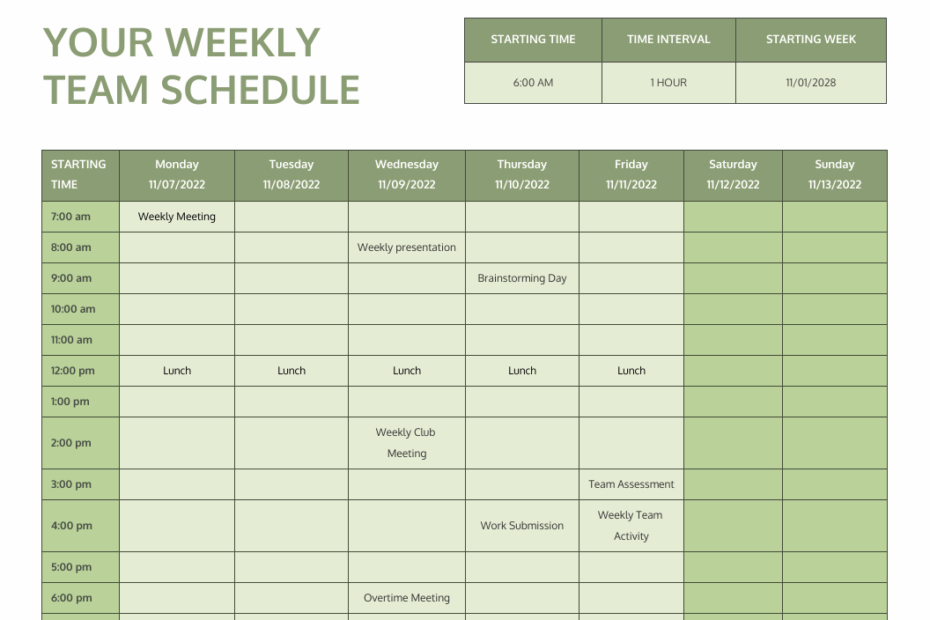 Daily Work Schedule Template Venngage