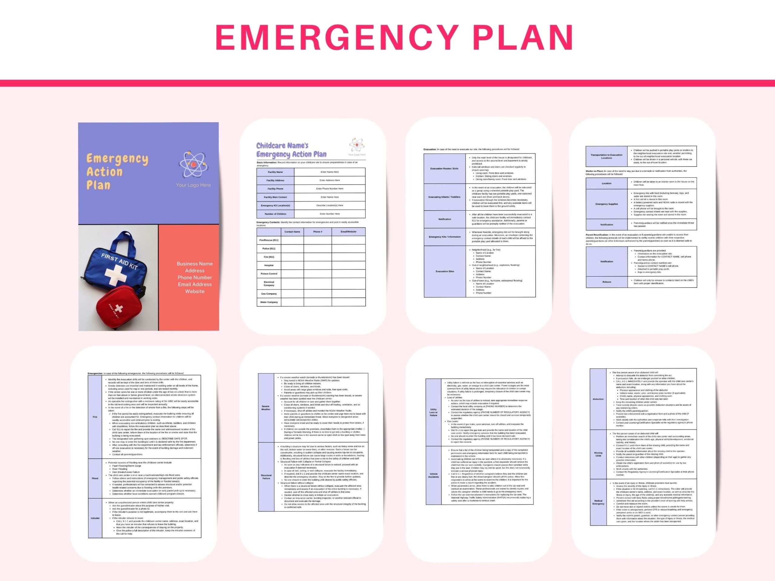 printable daycare emergency preparedness plan template