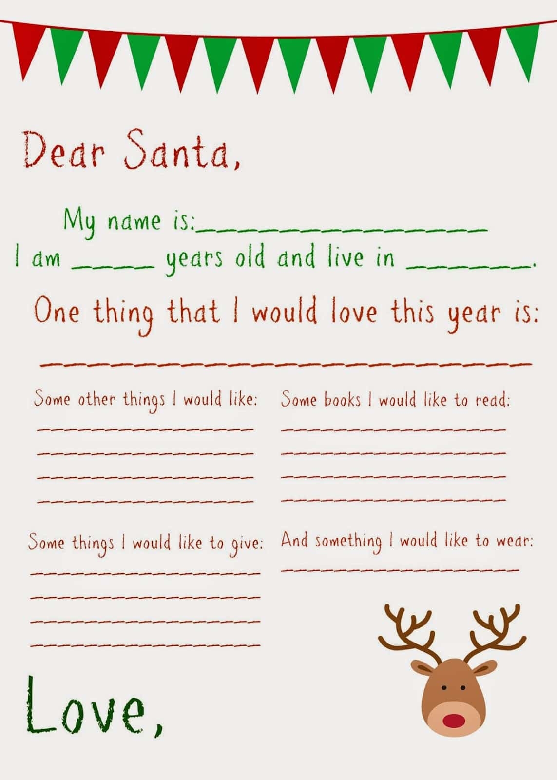 free printable from santa letter template