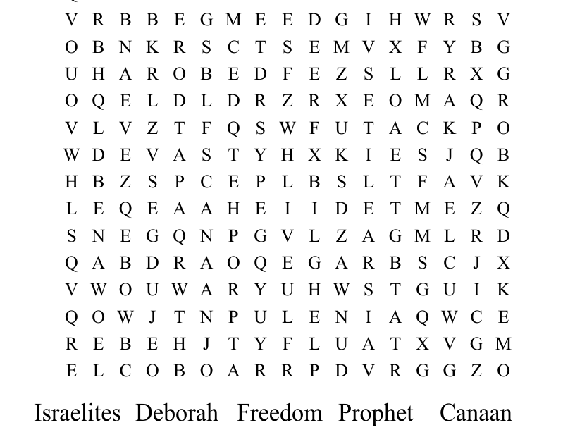 Deborah Judges 4 1 23 Word Search WordMint