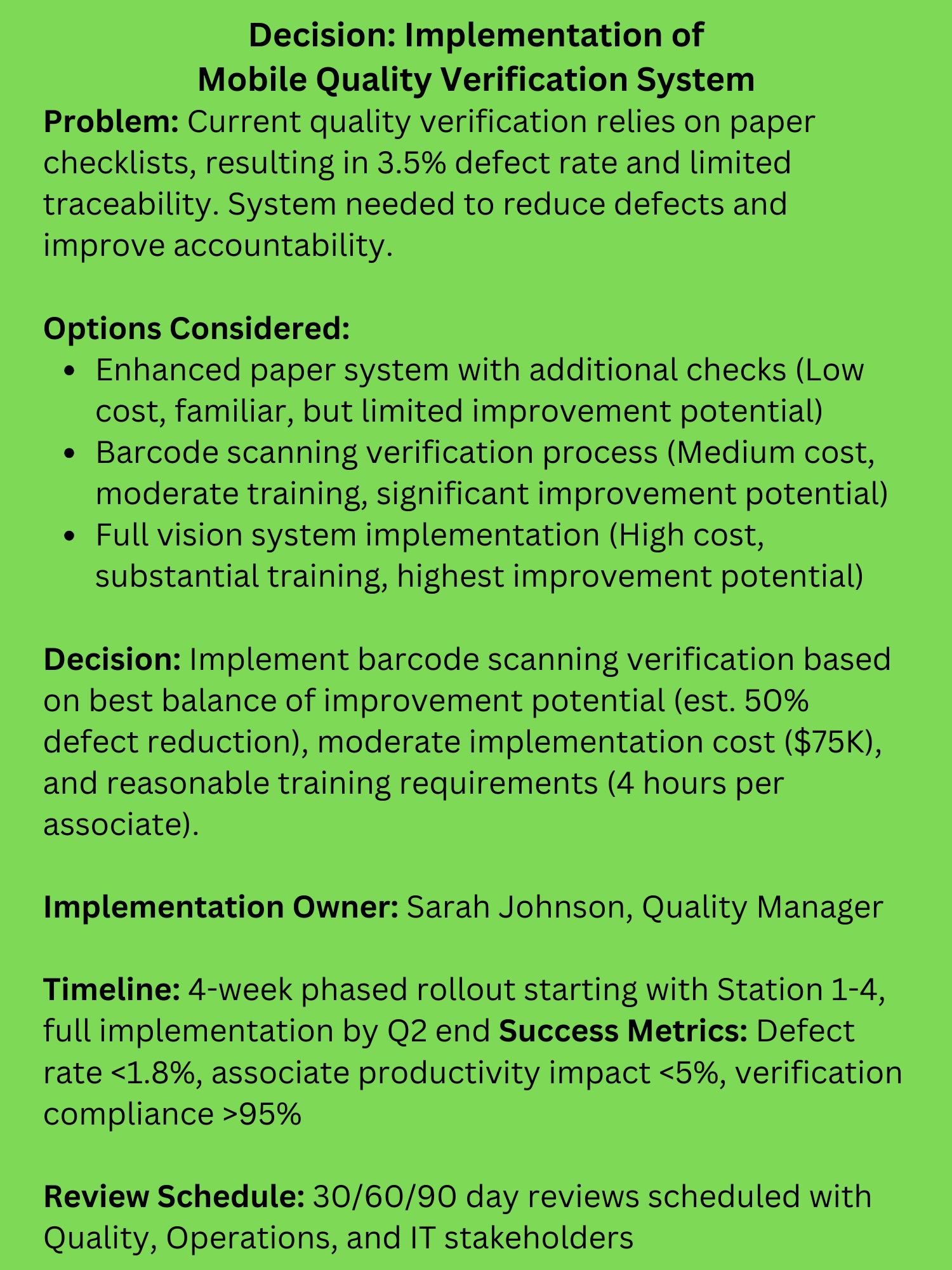 Decision Making For New Warehouse Managers Part 2 High Impact Decisions
