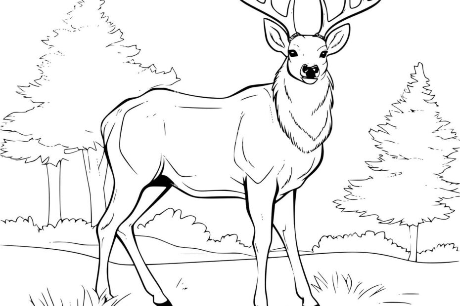 Deer Coloring Pages Printable Hi res Stock Photography And Images Alamy