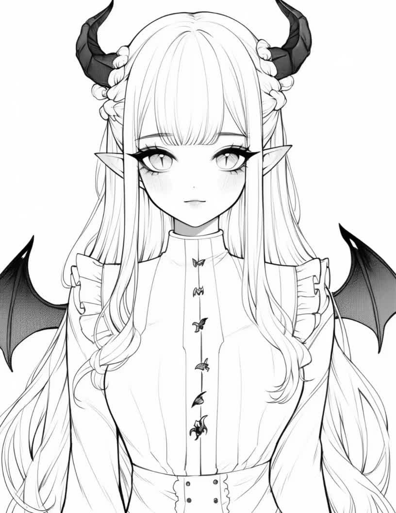 Demon Anime Girls Coloring Book Vol 1 26 Anime Coloring Pages Anime Coloring Book Fantasy Printable Girls Anime Succubus Coloring Pages