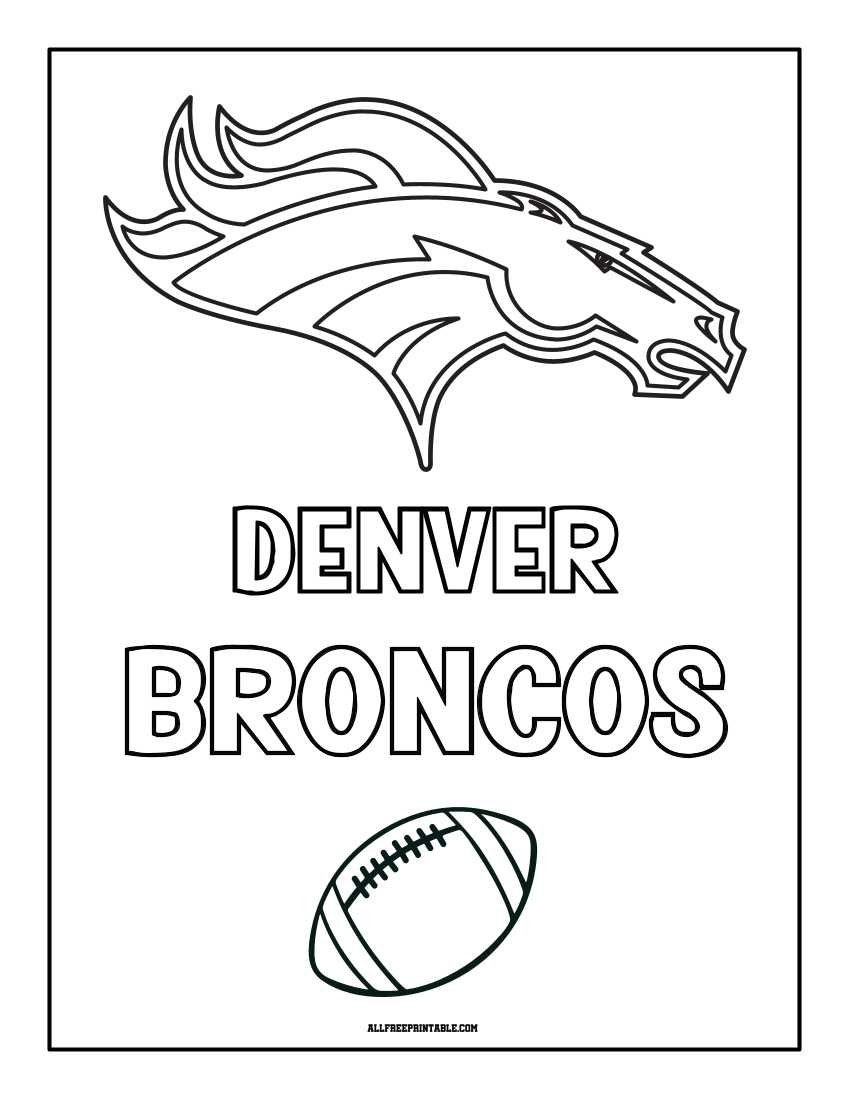 Denver Broncos Logo Coloring Page Free Printable