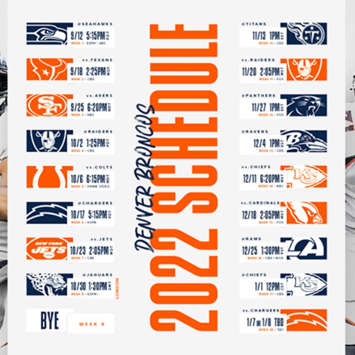 Denver Broncos Schedule 2022 Athlon Sports